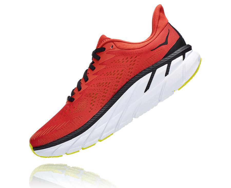 Hoka One One Running Shoes Mens Red - Clifton 7 - 68173TWUC